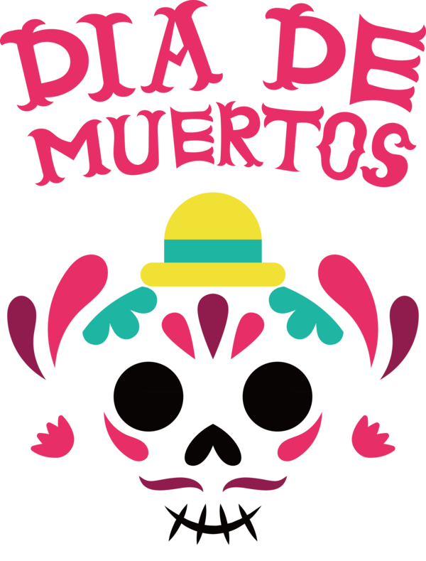 Transparent Day of the Dead Design Happiness Line for Día de Muertos for Day Of The Dead