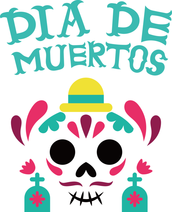 Transparent Day of the Dead Human Design Cartoon for Día de Muertos for Day Of The Dead