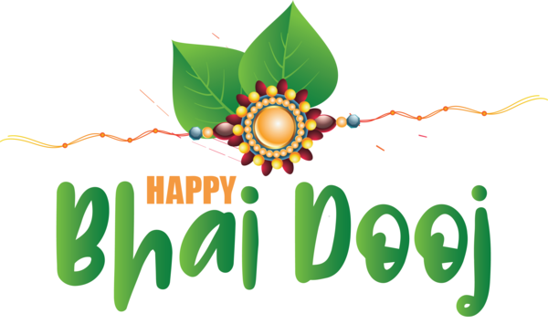Transparent Bhai Dooj Logo Leaf Design for Bhai Beej for Bhai Dooj