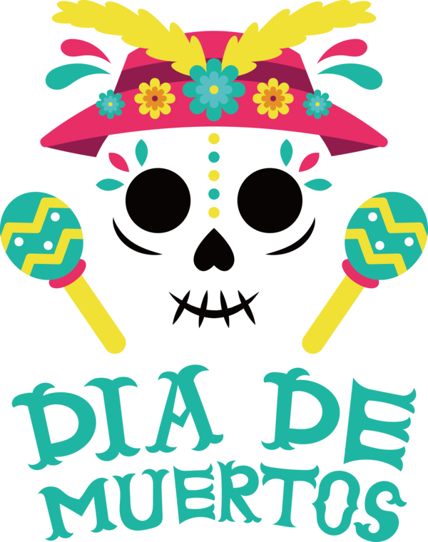 Transparent Day of the Dead Drawing Design Birthday for Día de Muertos for Day Of The Dead