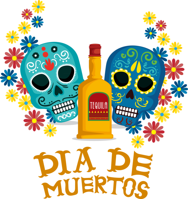 Transparent Day of the Dead Tequila Mexican cuisine Mexicans for Día de Muertos for Day Of The Dead