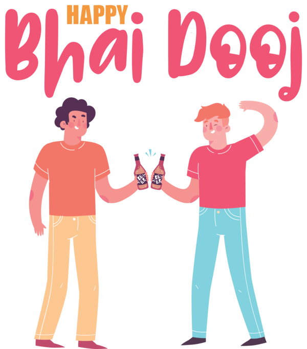 Transparent Bhai Dooj Cartoon Drawing Design for Bhai Beej for Bhai Dooj