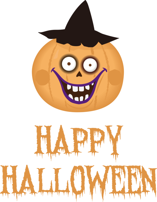 Transparent Halloween Cartoon Pumpkin Happiness for Happy Halloween for Halloween