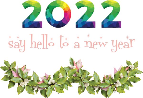 Transparent New Year Christmas Day Garland Wreath for Happy New Year 2022 for New Year