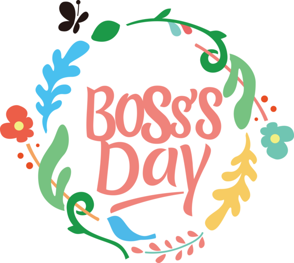 Transparent Bosses Day Floral design Logo Leaf for Boss Day for Bosses Day