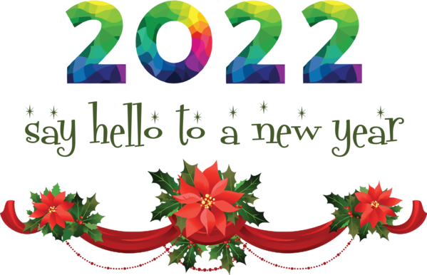 Transparent New Year Christmas Day Poinsettia Transparent Christmas for Happy New Year 2022 for New Year