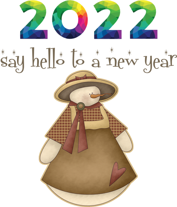 Transparent New Year Christmas Day Snowman Design for Happy New Year 2022 for New Year