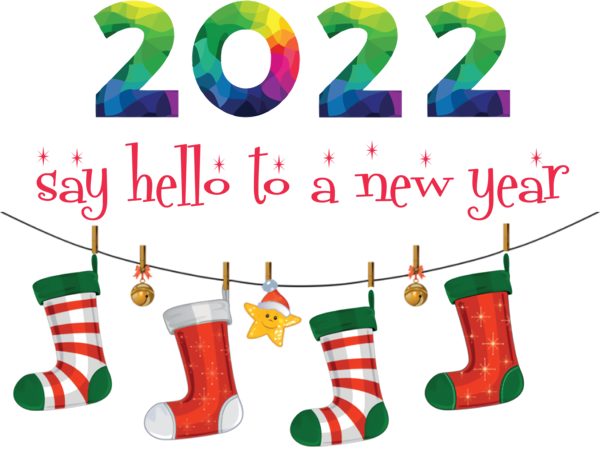 Transparent New Year Christmas Stocking Christmas Day Bauble for Happy New Year 2022 for New Year