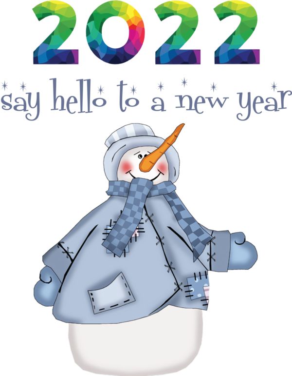 Transparent New Year Christmas Day Snowman Rudolph for Happy New Year 2022 for New Year
