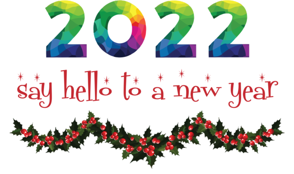 Transparent New Year Garland Christmas Day for Happy New Year 2022 for New Year