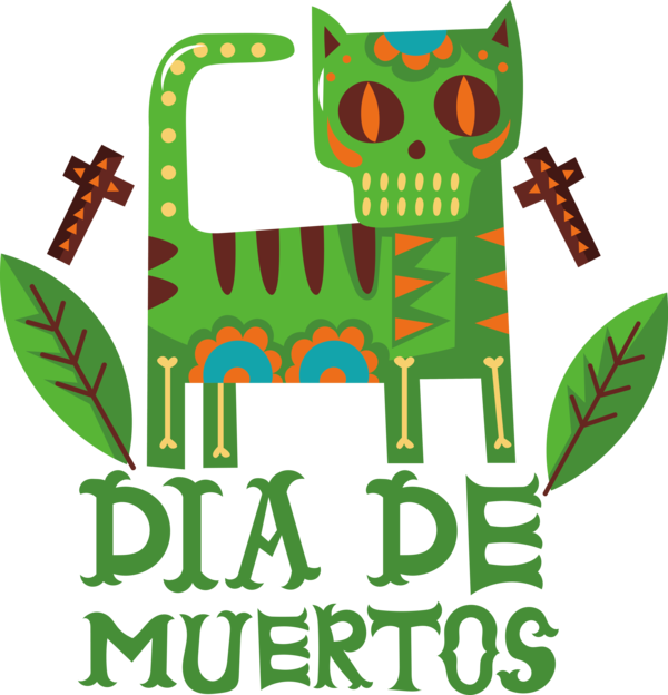 Transparent Day of the Dead Stencil Drawing Logo for Día de Muertos for Day Of The Dead