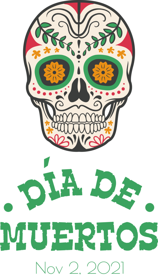 Transparent Day of the Dead Calavera Day of the Dead Design for Día de Muertos for Day Of The Dead