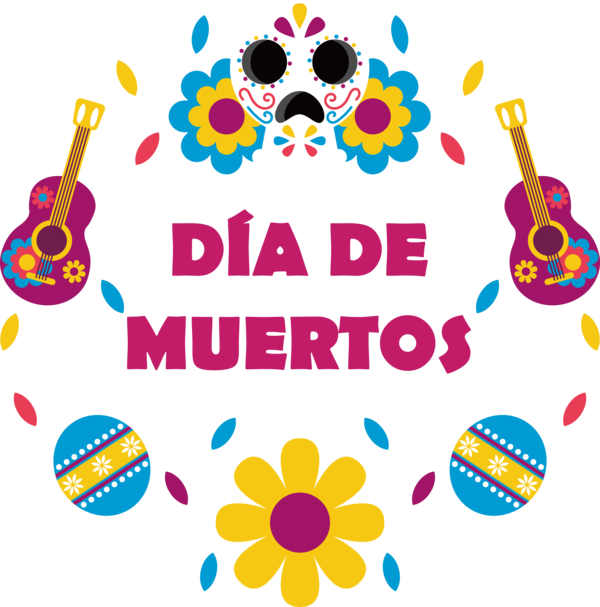 Transparent Day of the Dead Design Drawing Painting for Día de Muertos for Day Of The Dead