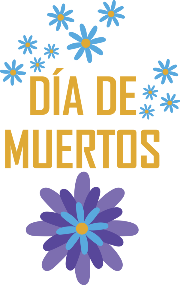 Transparent Day of the Dead Cut flowers Text for Día de Muertos for Day Of The Dead