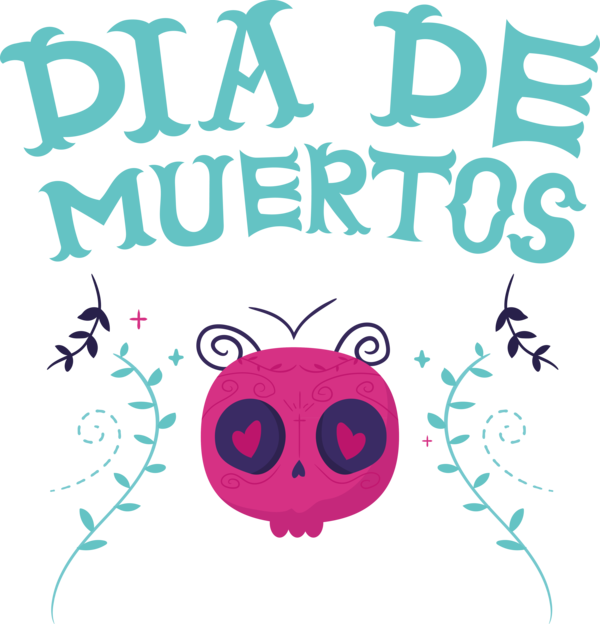 Transparent Day of the Dead Design Cartoon Purple for Día de Muertos for Day Of The Dead