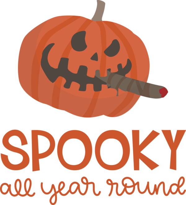 Transparent Halloween Jack-o'-lantern Logo Line for Halloween Boo for Halloween