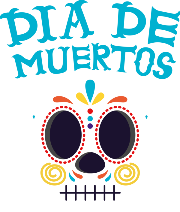 Transparent Day of the Dead Design Logo Line for Día de Muertos for Day Of The Dead