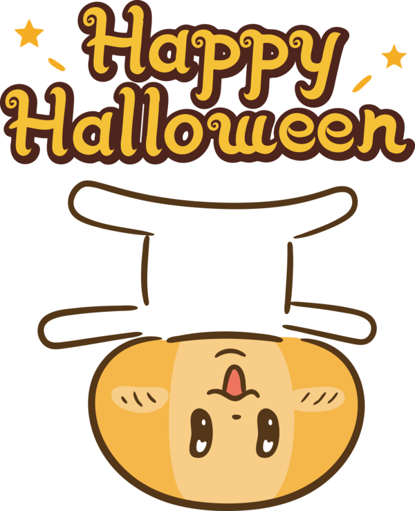 Transparent Halloween Cartoon Line Smiley for Happy Halloween for Halloween