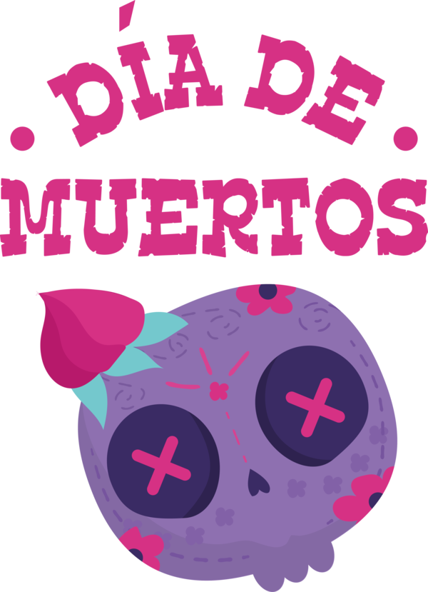 Transparent Day of the Dead Design Logo Text for Día de Muertos for Day Of The Dead