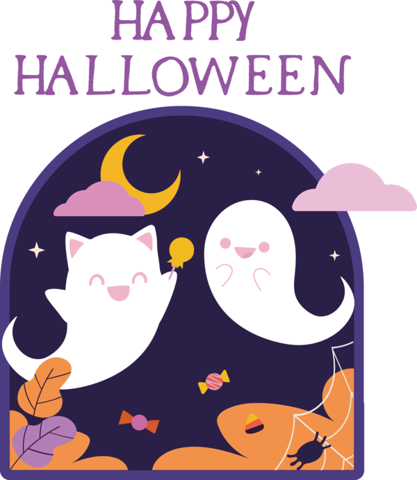 Transparent Halloween Human Cat Cartoon for Happy Halloween for Halloween