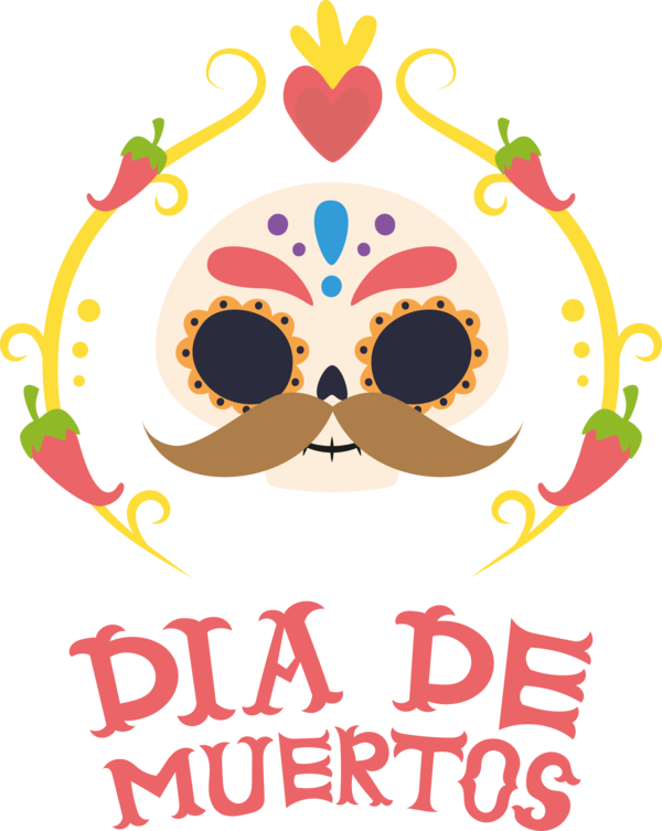 Transparent Day of the Dead Human Floral design Design for Día de Muertos for Day Of The Dead