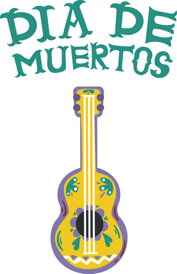 Transparent Day of the Dead Guitar Guitar Accessory Acoustic Guitar for Día de Muertos for Day Of The Dead