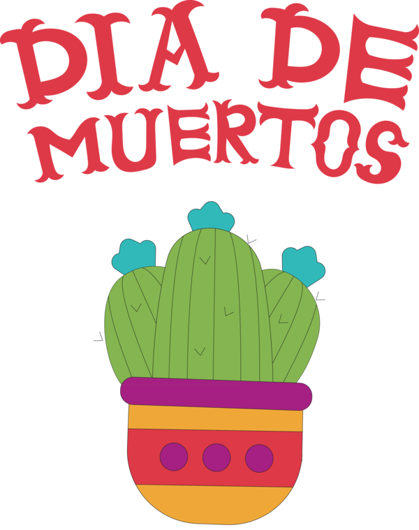 Transparent Day of the Dead Green Logo Plant for Día de Muertos for Day Of The Dead