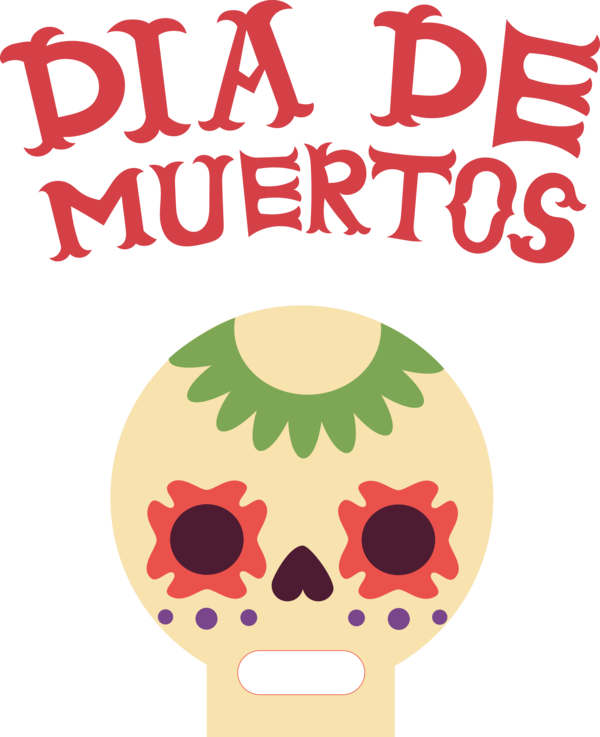 Transparent Day of the Dead Human Cartoon Line for Día de Muertos for Day Of The Dead