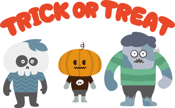 Transparent Halloween Cartoon Drawing Line art for Trick Or Treat for Halloween