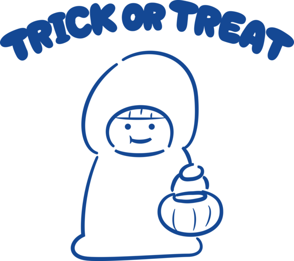 Transparent Halloween Line art Human Happiness for Trick Or Treat for Halloween