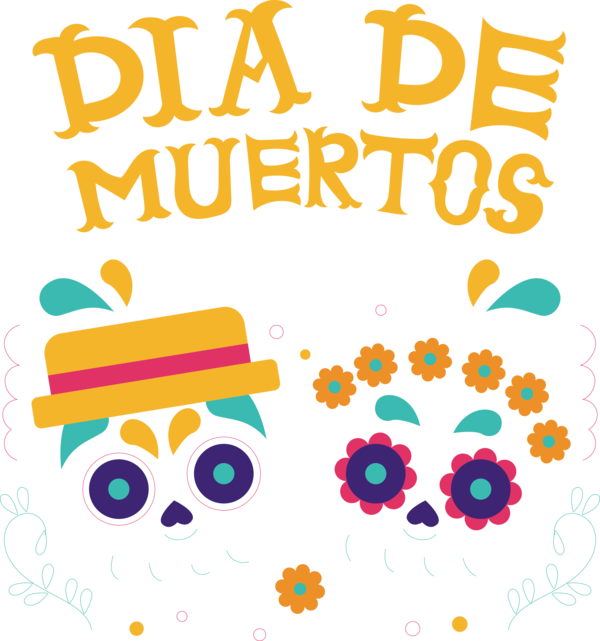 Transparent Day of the Dead Human Design Yellow for Día de Muertos for Day Of The Dead