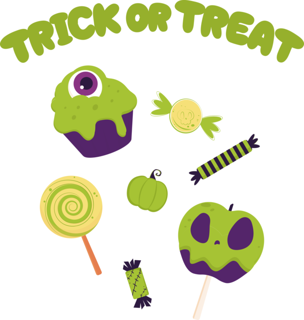 Transparent Halloween Design Logo Line for Trick Or Treat for Halloween