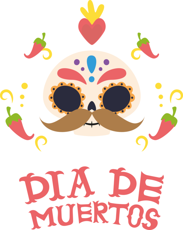 Transparent Day of the Dead Human Floral design Design for Día de Muertos for Day Of The Dead