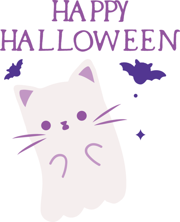 Transparent Halloween Cat Kitten Dog for Happy Halloween for Halloween