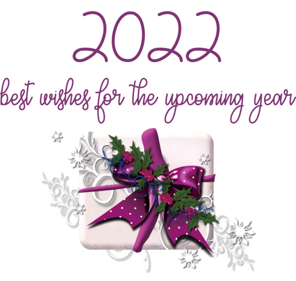 Transparent New Year Ribbon Gift Greeting Card for Happy New Year 2022 for New Year