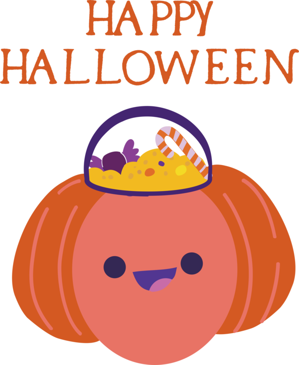 Transparent Halloween Cartoon Line Pumpkin for Happy Halloween for Halloween