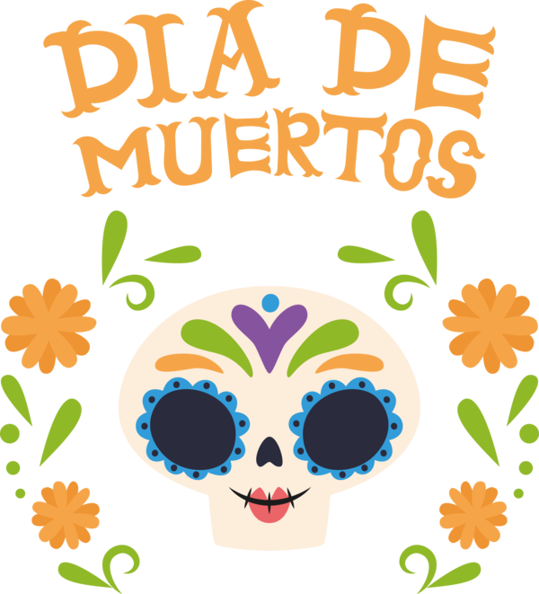Transparent Day of the Dead Floral design Human Flower for Día de Muertos for Day Of The Dead