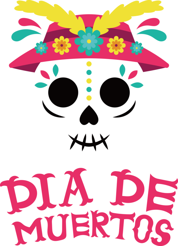Transparent Day of the Dead Design Text Pink M for Día de Muertos for Day Of The Dead