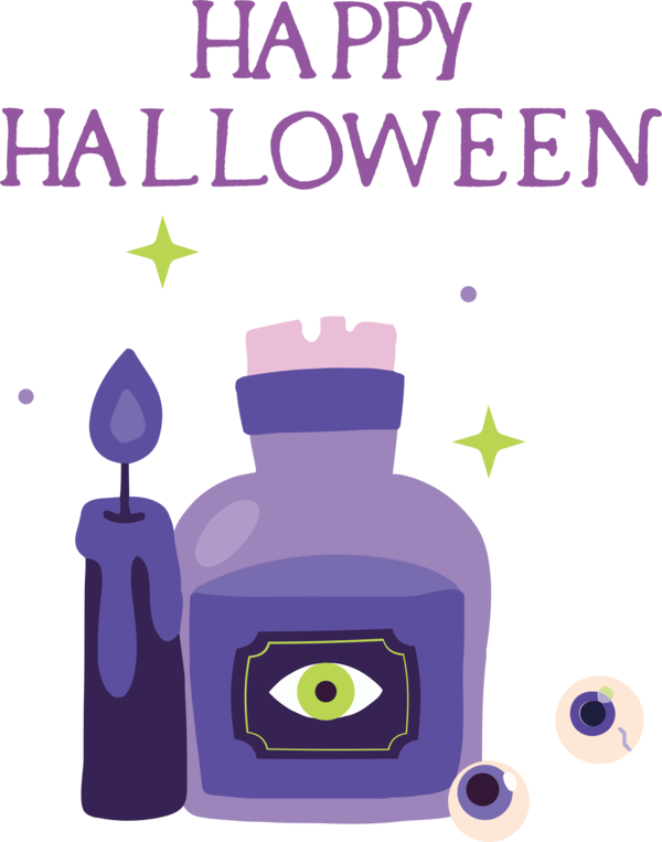 Transparent Halloween Cartoon Design Line for Happy Halloween for Halloween