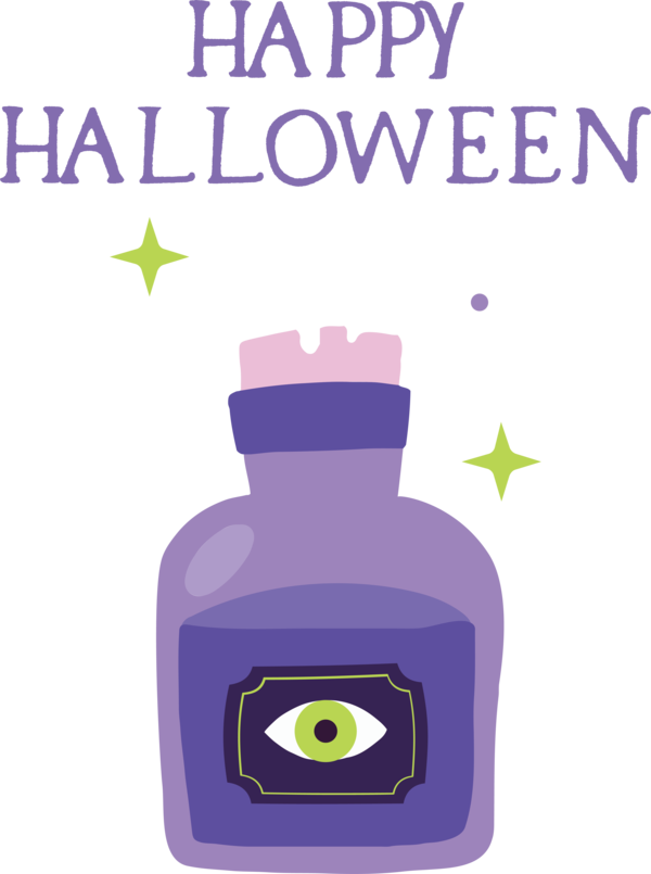 Transparent Halloween Bottle Glass bottle Glass for Happy Halloween for Halloween