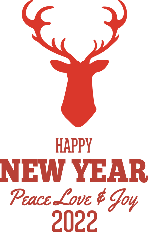 Transparent New Year Reindeer Logo Antler for Happy New Year 2022 for New Year
