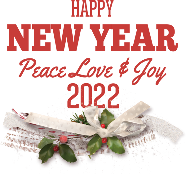 Transparent New Year Floral design Design Font for Happy New Year 2022 for New Year