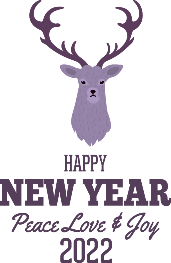 Transparent New Year Reindeer Deer Antler for Happy New Year 2022 for New Year