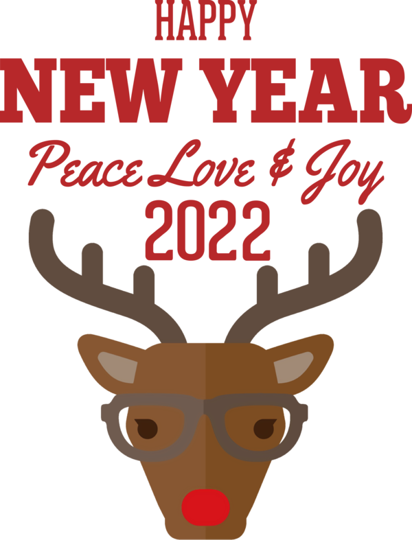 Transparent New Year Reindeer Deer Eat Sleep Play Beaufort for Happy New Year 2022 for New Year