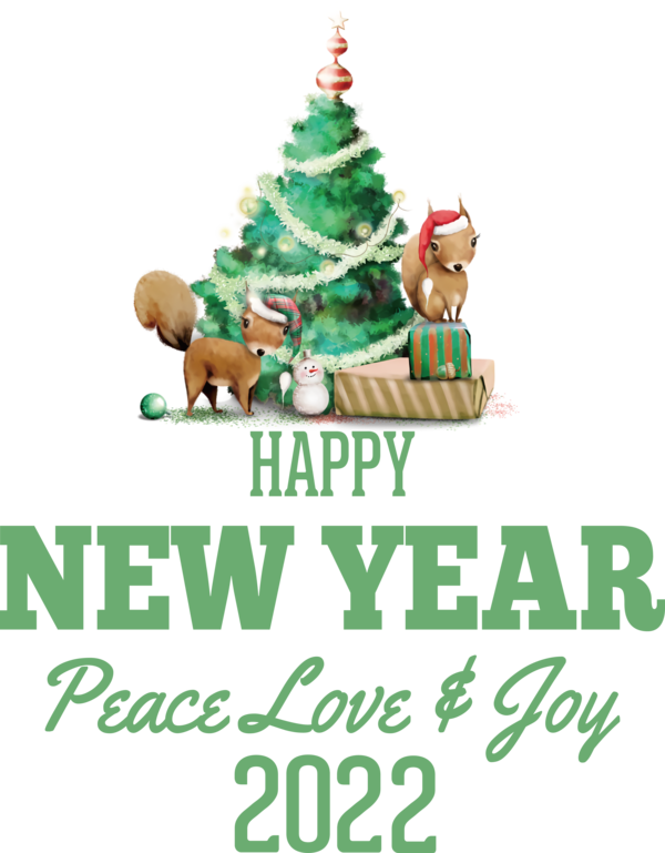 Transparent New Year Christmas Day Christmas Tree Fir for Happy New Year 2022 for New Year