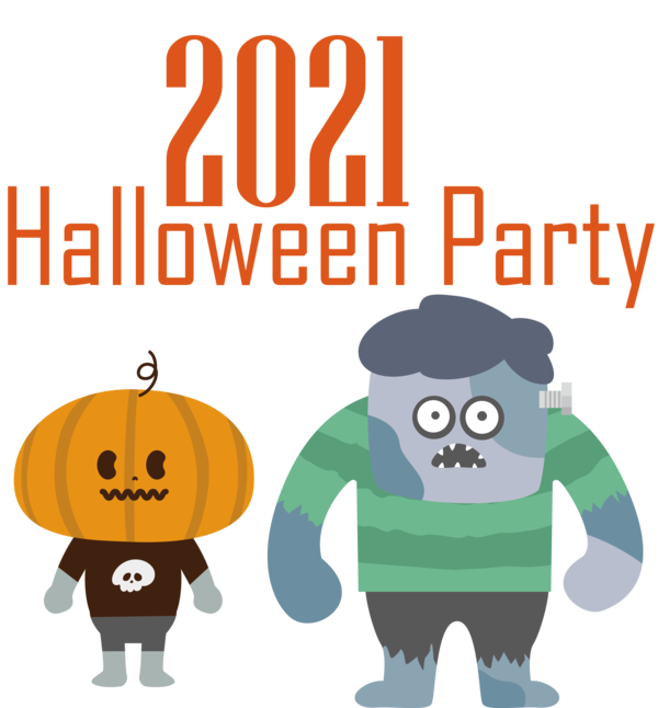 Transparent Halloween Trick-or-treating Drawing Cartoon for Halloween Party for Halloween