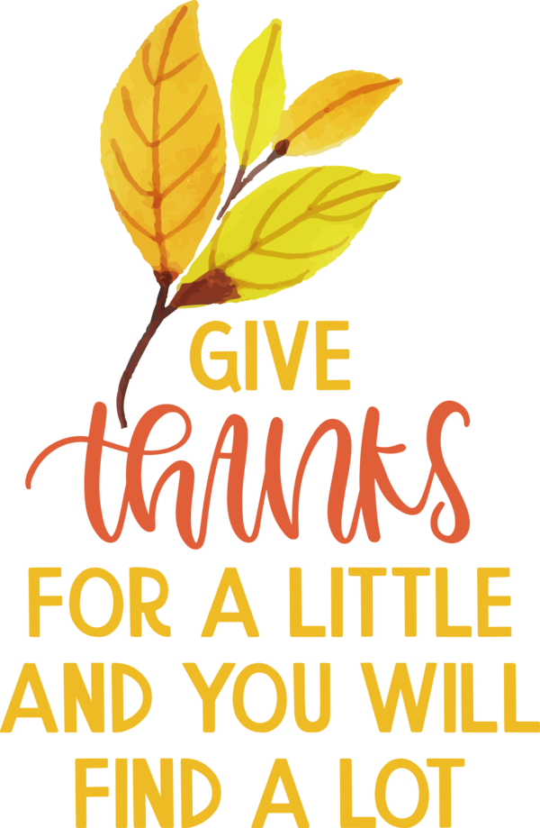 Transparent Thanksgiving Leaf Line Yellow for Give Thanks for Thanksgiving
