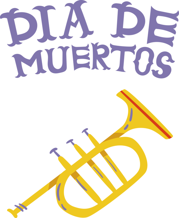 Transparent Day of the Dead Mellophone Trumpet Trombone for Día de Muertos for Day Of The Dead