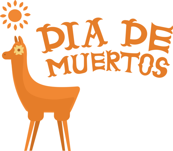 Transparent Day of the Dead Giraffe Deer Cartoon for Día de Muertos for Day Of The Dead