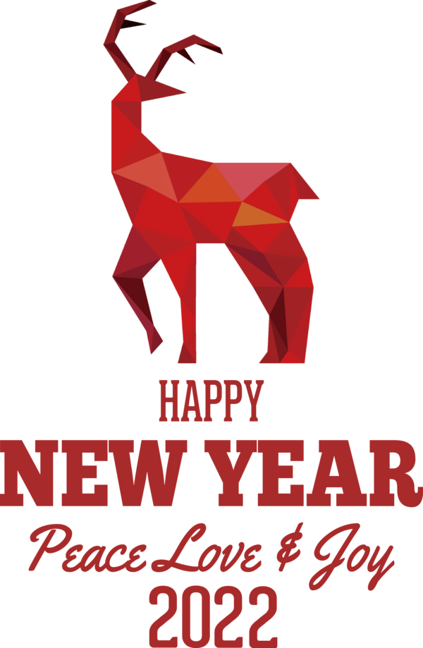 Transparent New Year Reindeer Deer Design for Happy New Year 2022 for New Year